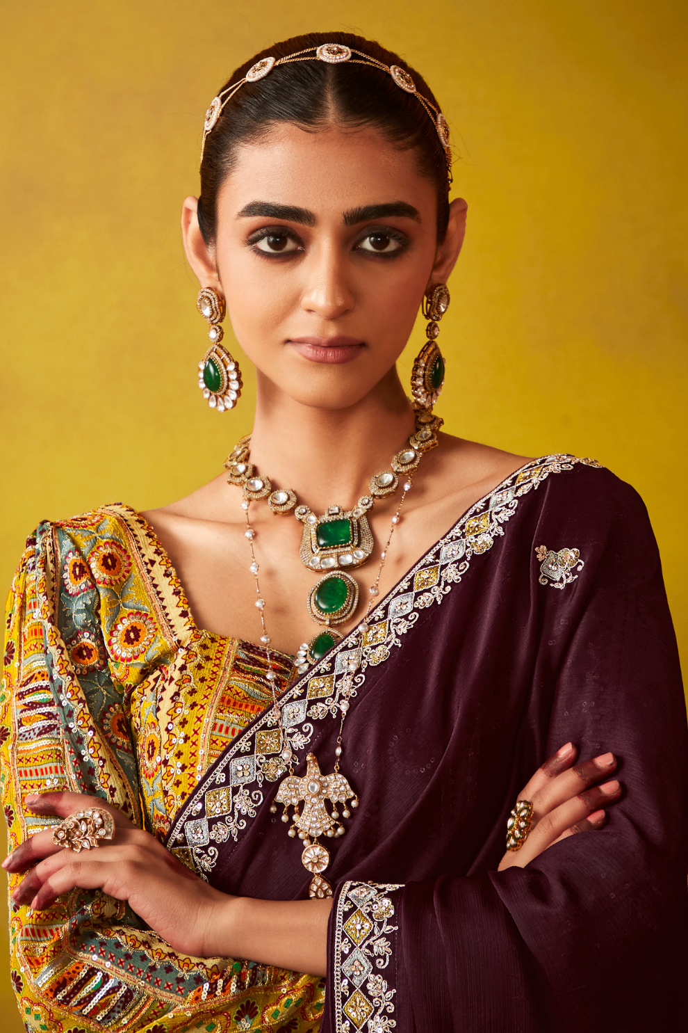 Tissue Silk Embroidered Saree with Sequins and Beads Work