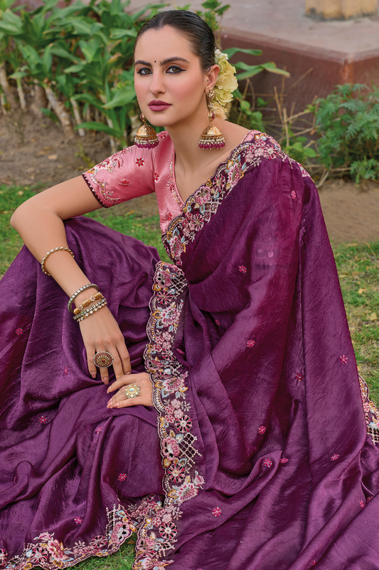 Whispers of Elegance in Fancy Tissue Organza Silk Drape