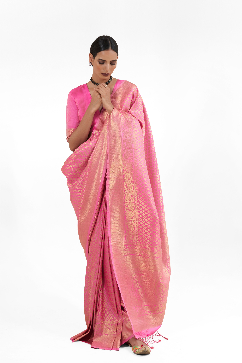 Handloom Woven Kanjivaram Silk Saree with Rich Traditional Design