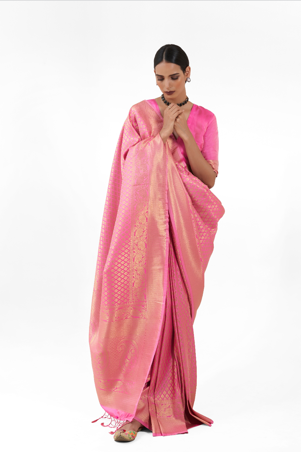 Handloom Woven Kanjivaram Silk Saree with Rich Traditional Design