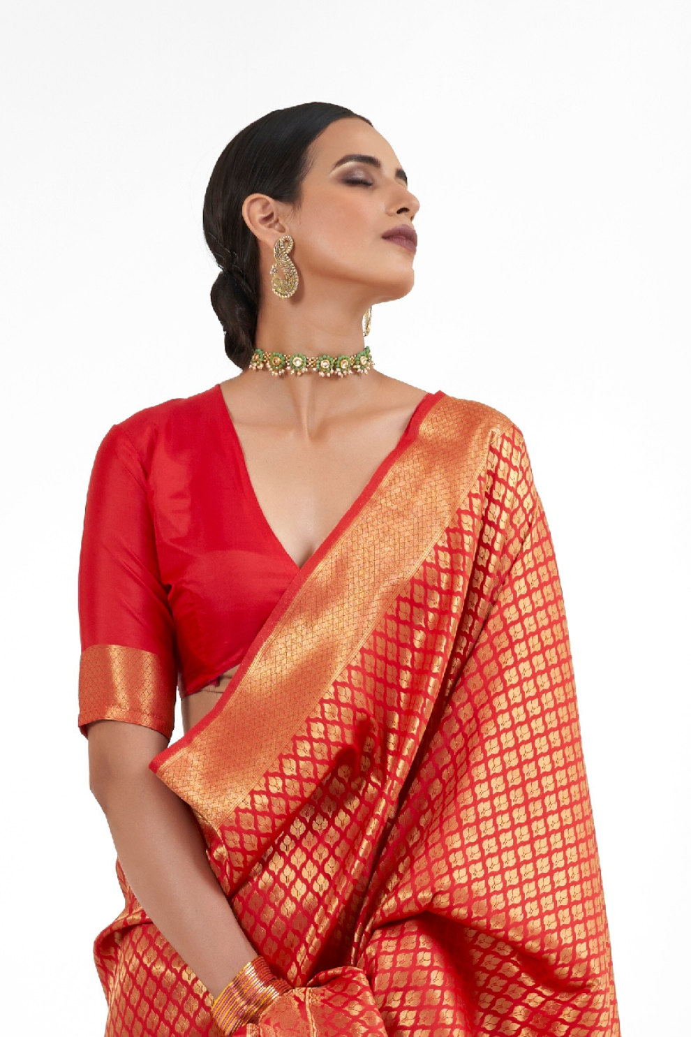 Handloom Woven Kanjivaram Silk Saree with Rich Traditional Design