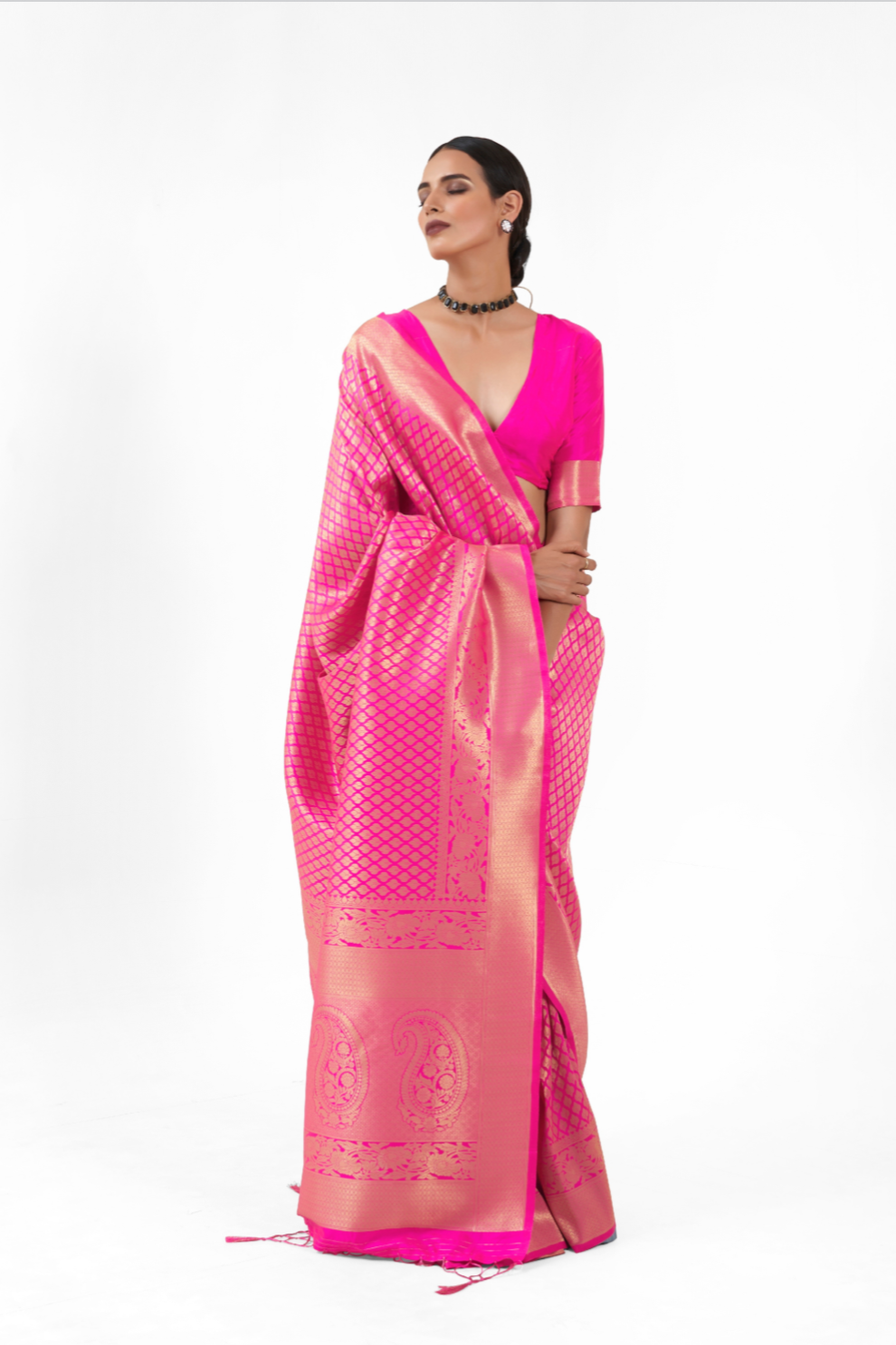 Handloom Woven Kanjivaram Silk Saree with Rich Traditional Design