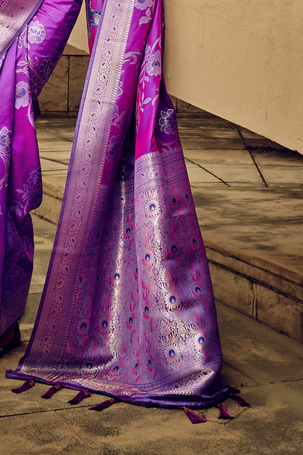 Royal Grandeur Draped in Luxurious Banarasi Satin Silk Elegance