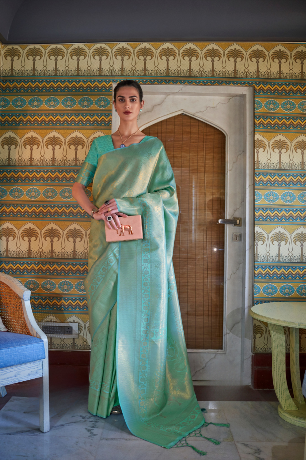 Classic Kanjivaram Silk Saree with Traditional Zari Weaving