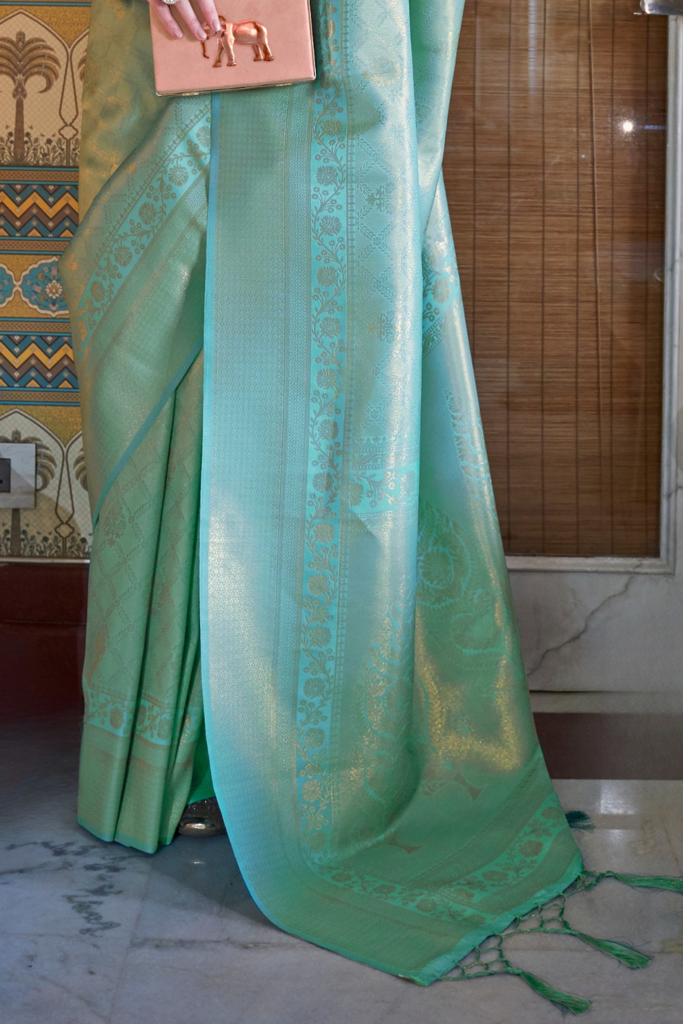 Classic Kanjivaram Silk Saree with Traditional Zari Weaving