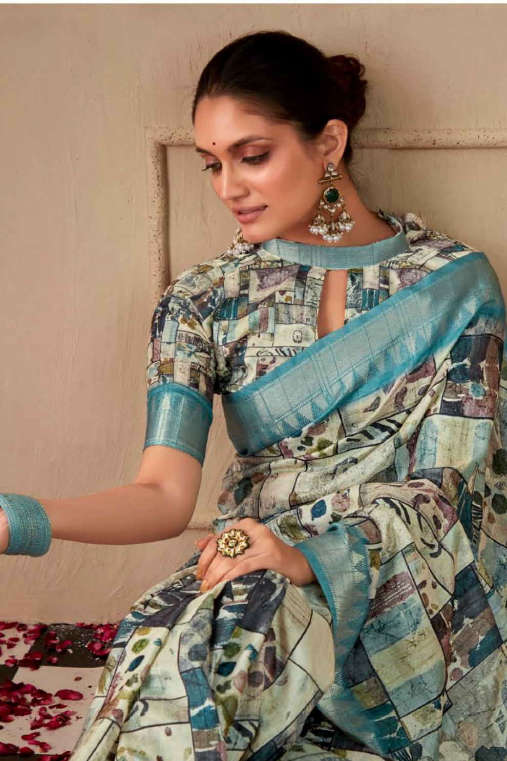 Handloom Tussar Silk with Digital Print - LaVante Fashion