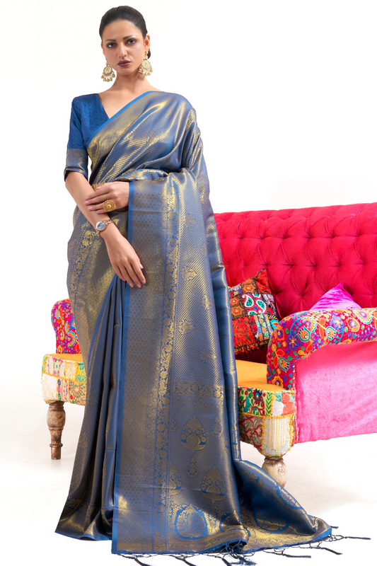 Kanjivaram Pattu Silk Saree with Cultural Elegance and Shine