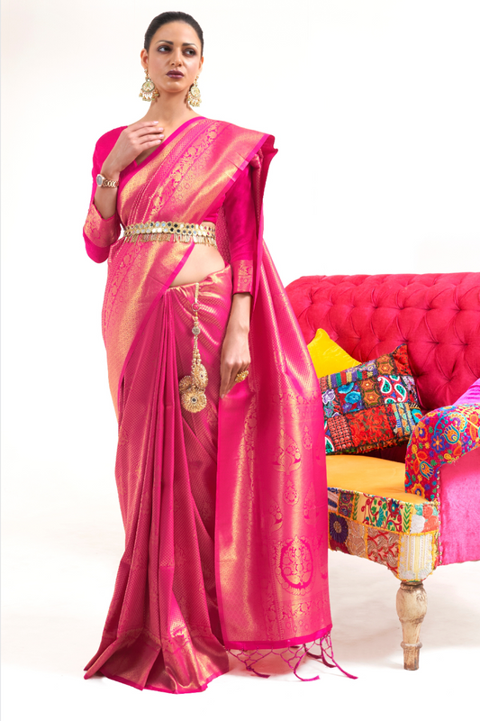 Kanjivaram Pattu Silk Saree with Cultural Elegance and Shine