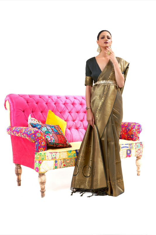 Kanjivaram Pattu Silk Saree with Cultural Elegance and Shine