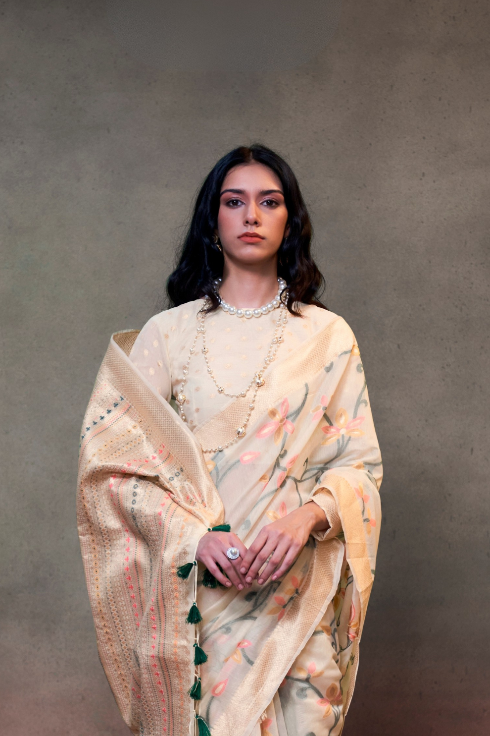 Beautiful Designer Jamdani Handwoven Cotton Saree for Festive We