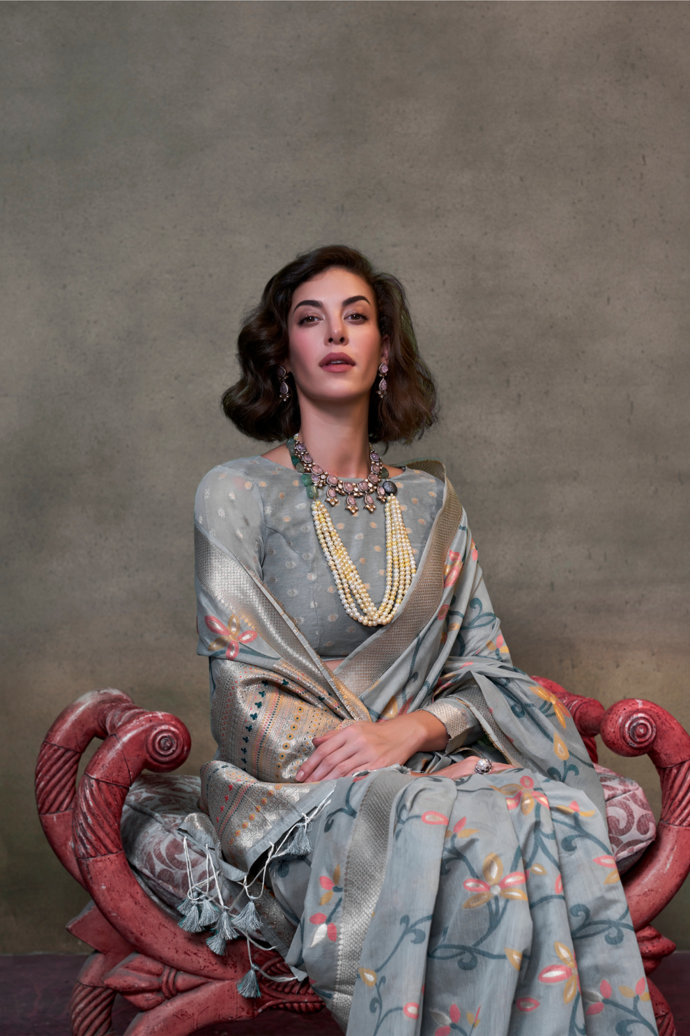 Beautiful Designer Jamdani Handwoven Cotton Saree for Festive We