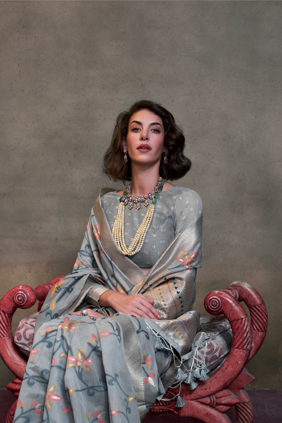 Beautiful Designer Jamdani Handwoven Cotton Saree for Festive We