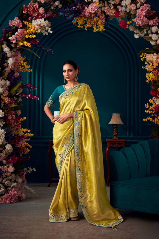 Heritage in Silk Elegant Designer Banarasi Kanjivaram Masterpiece