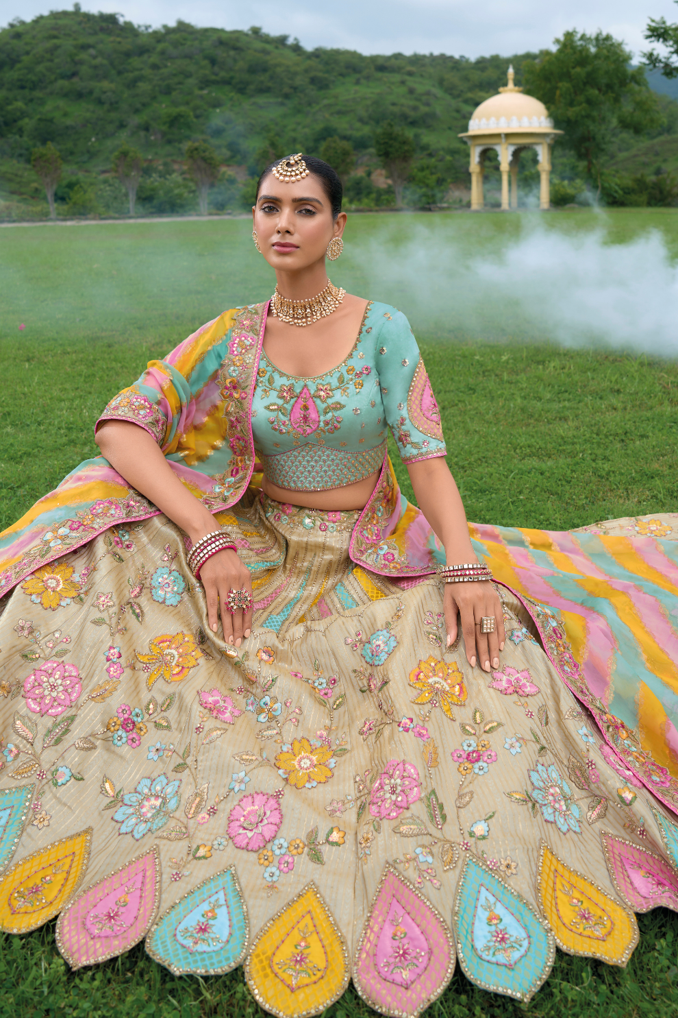 Designer Ethnic Lehenga with Dupatta and Intricate Embroidery