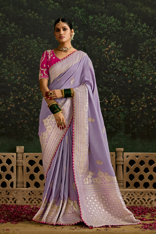 Woven Art Silk Wedding Saree with Rich Traditional Detailing