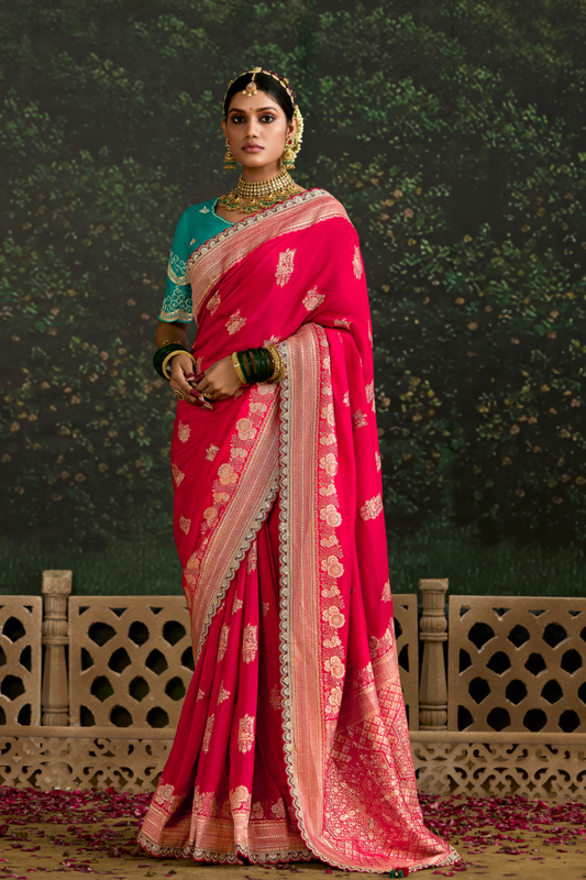 Woven Art Silk Wedding Saree with Rich Traditional Detailing