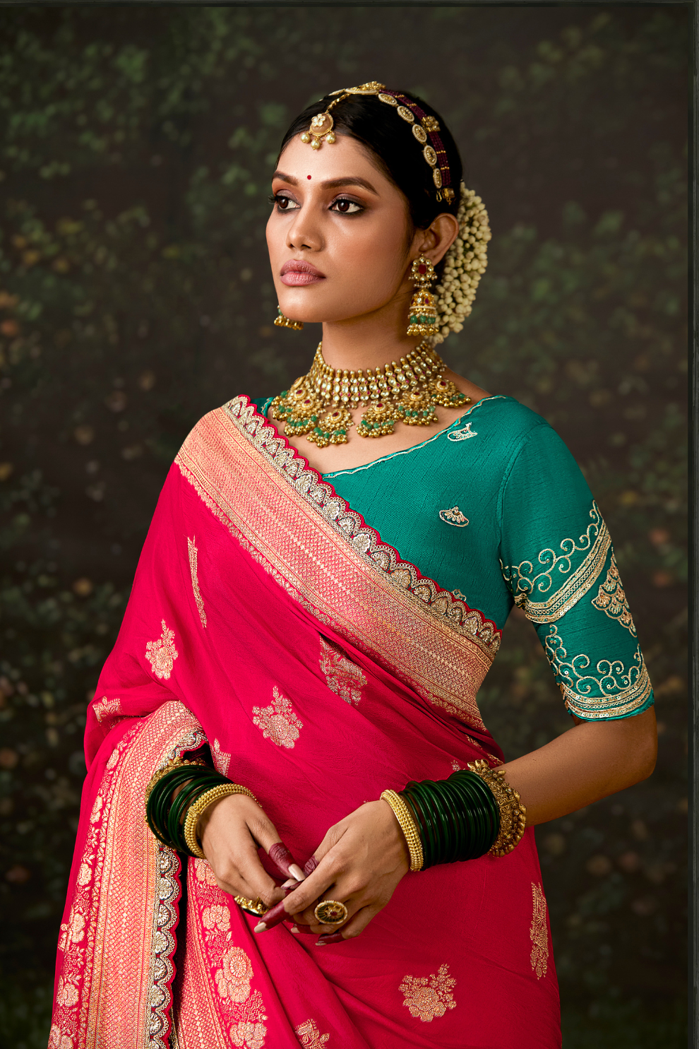 Woven Art Silk Wedding Saree with Rich Traditional Detailing