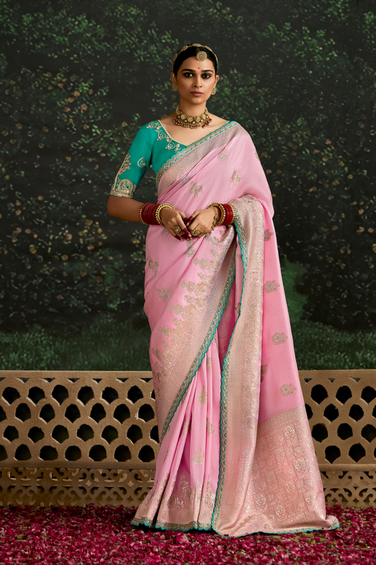 Woven Art Silk Wedding Saree with Rich Traditional Detailing