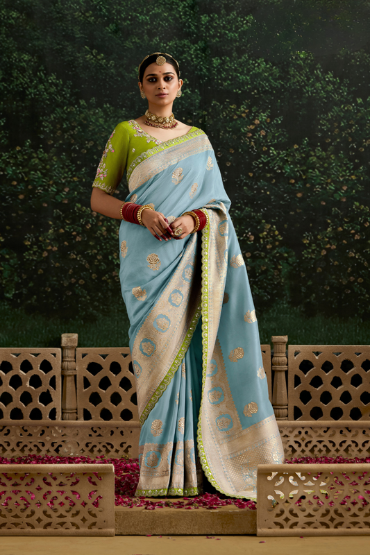 Woven Art Silk Wedding Saree with Rich Traditional Detailing