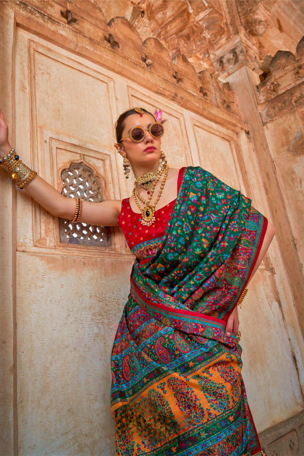 Pure Viscose Silk Saree with Luxury Print and Glory Finish