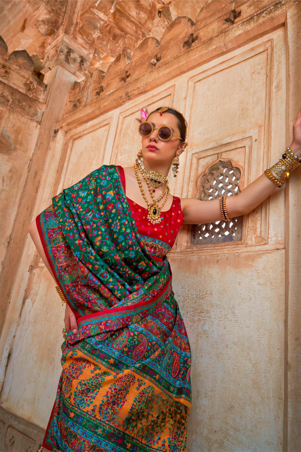 Pure Viscose Silk Saree with Luxury Print and Glory Finish