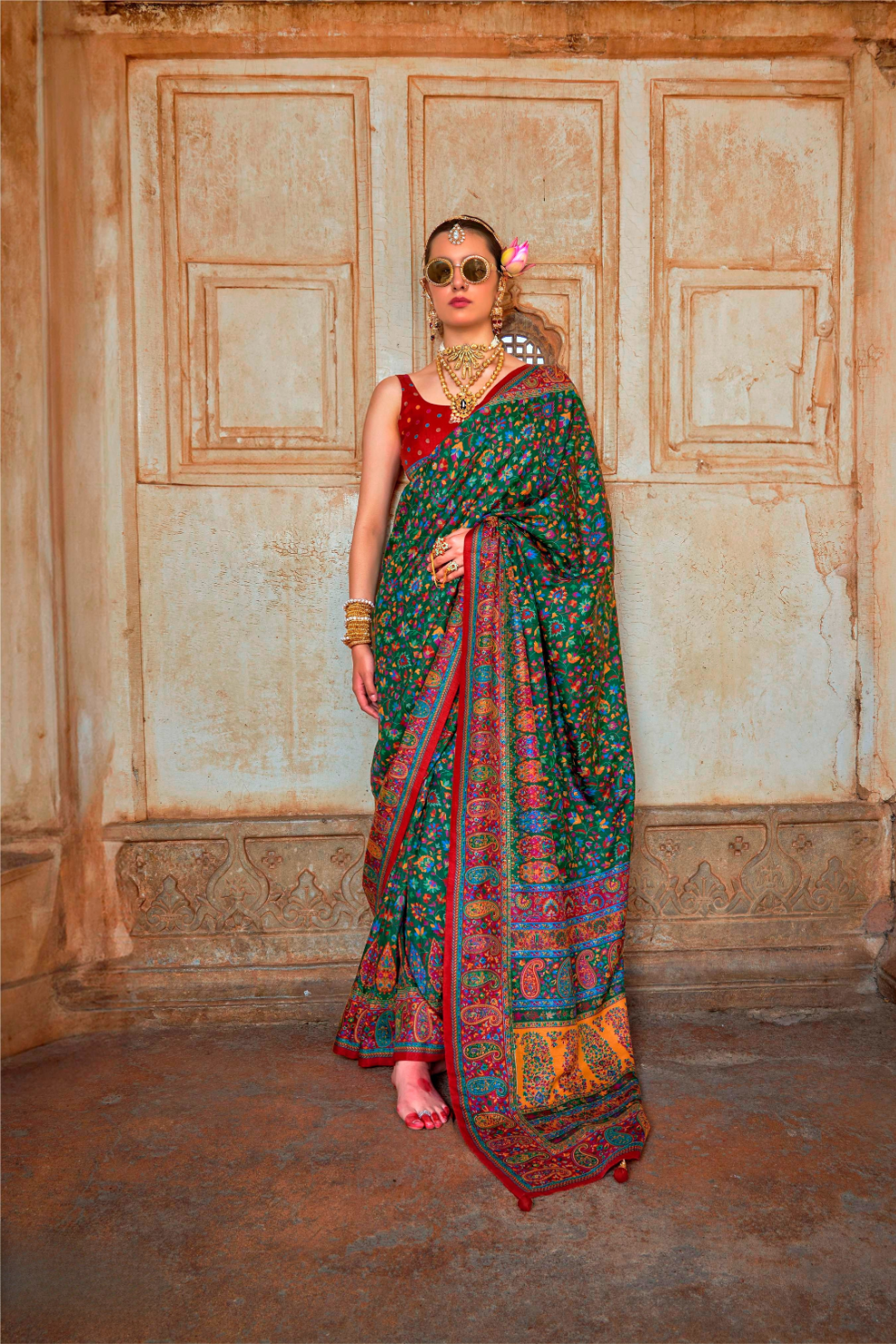 Pure Viscose Silk Saree with Luxury Print and Glory Finish