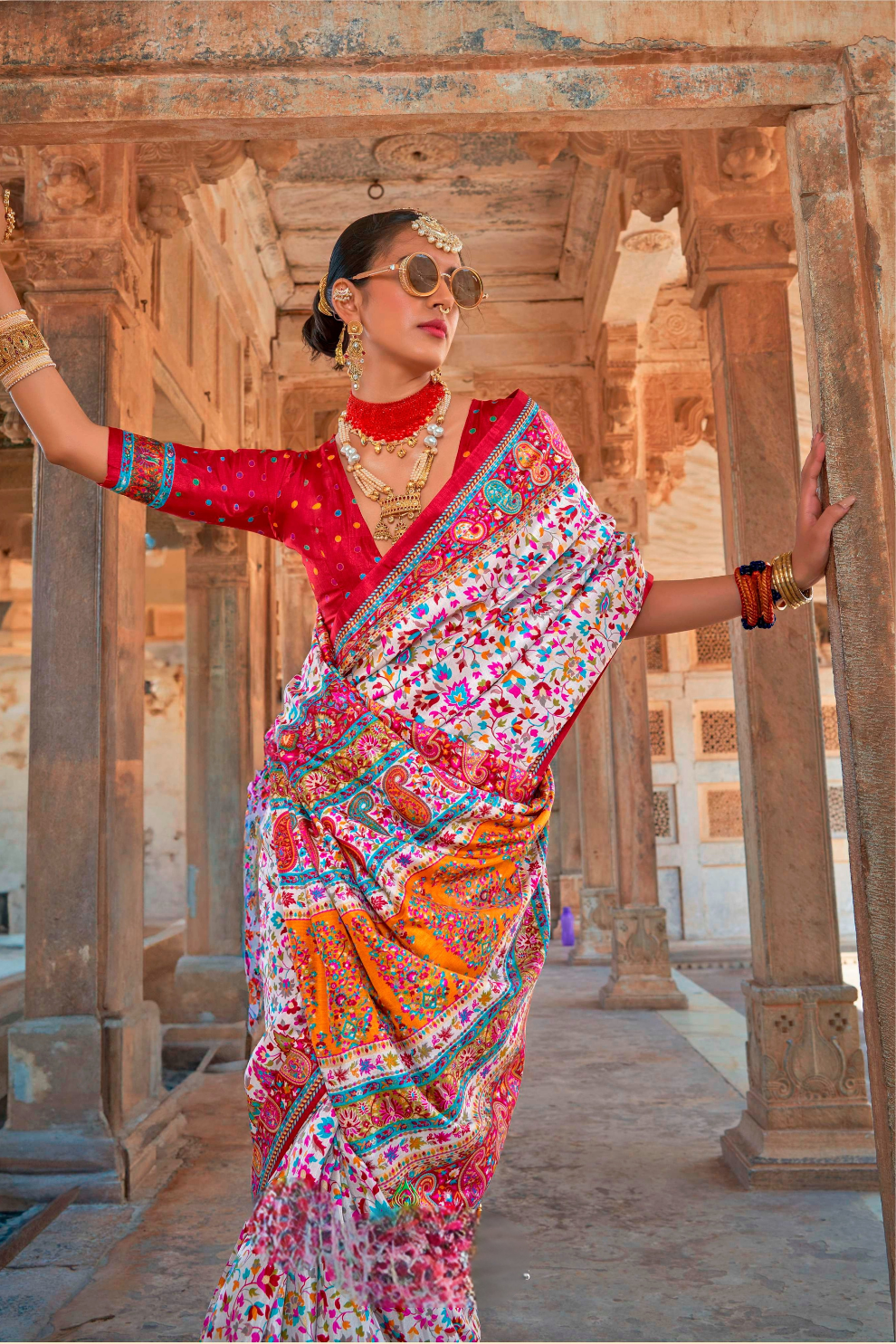 Pure Viscose Silk Saree with Luxury Print and Glory Finish