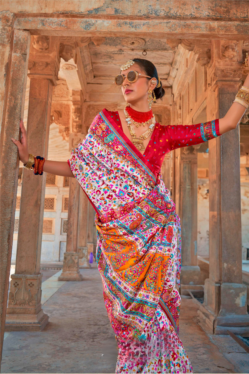 Pure Viscose Silk Saree with Luxury Print and Glory Finish