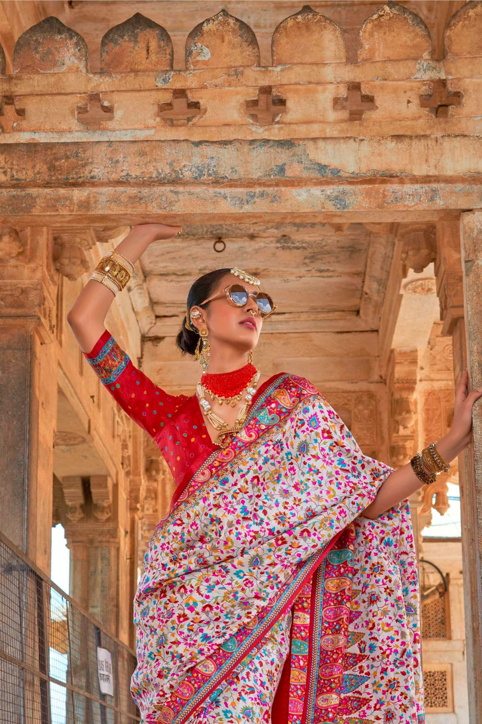 Pure Viscose Silk Saree with Luxury Print and Glory Finish