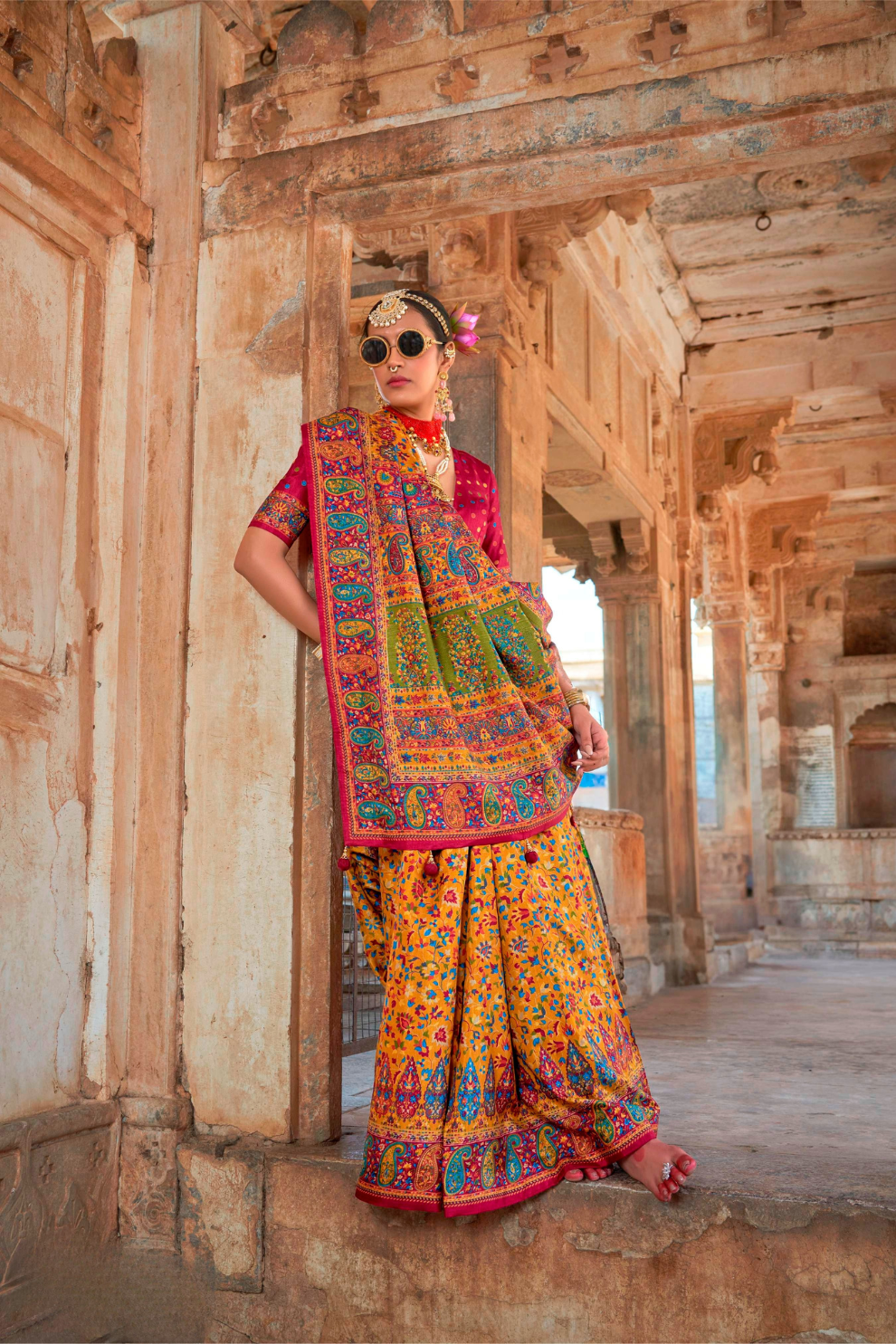 Pure Viscose Silk Saree with Luxury Print and Glory Finish