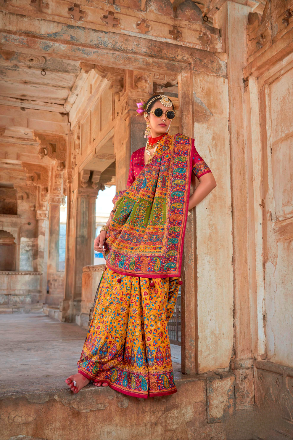 Pure Viscose Silk Saree with Luxury Print and Glory Finish