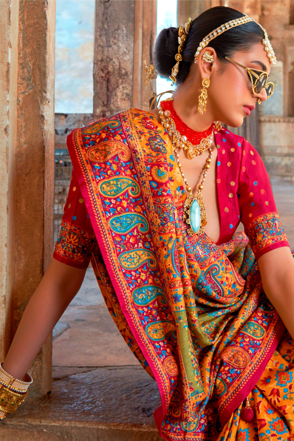 Pure Viscose Silk Saree with Luxury Print and Glory Finish