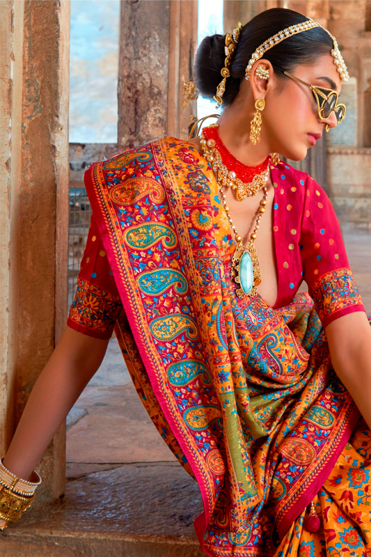 Pure Viscose Silk Saree with Luxury Print and Glory Finish