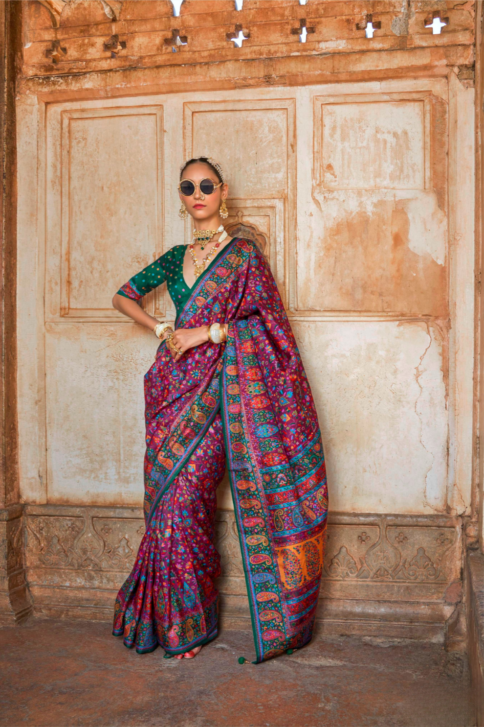 Pure Viscose Silk Saree with Luxury Print and Glory Finish