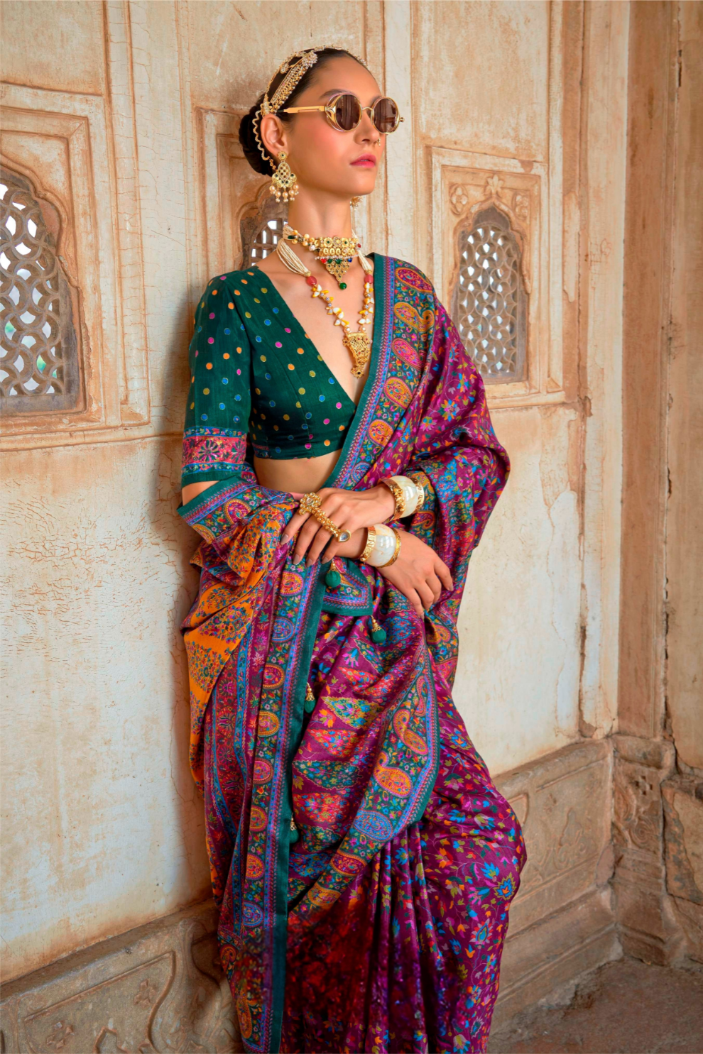 Pure Viscose Silk Saree with Luxury Print and Glory Finish