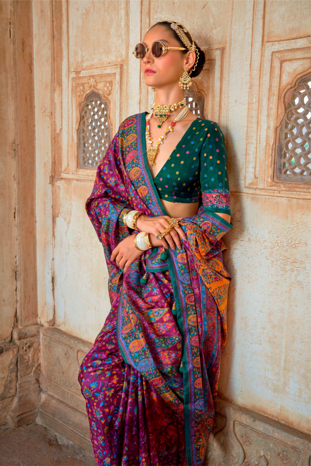 Pure Viscose Silk Saree with Luxury Print and Glory Finish