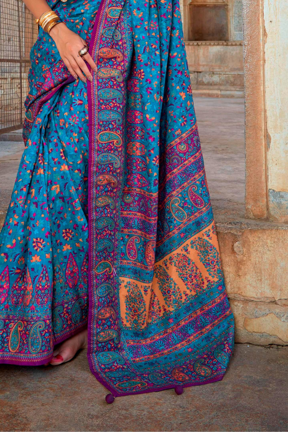 Pure Viscose Silk Saree with Luxury Print and Glory Finish