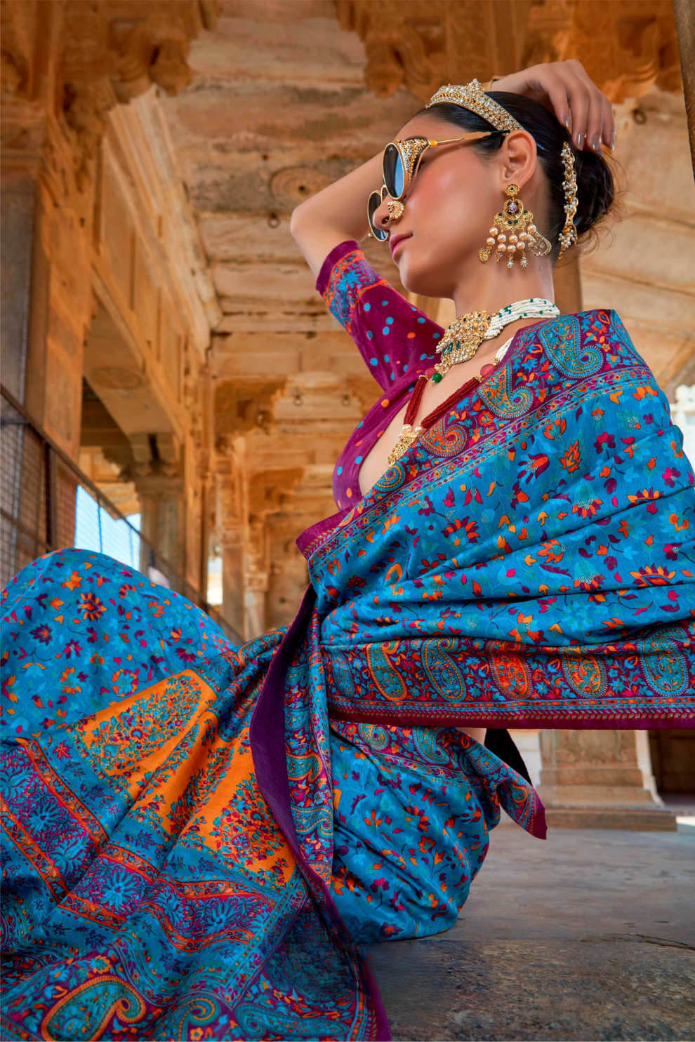 Pure Viscose Silk Saree with Luxury Print and Glory Finish
