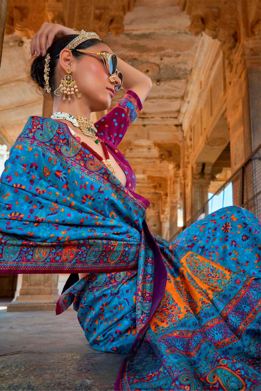 Pure Viscose Silk Saree with Luxury Print and Glory Finish