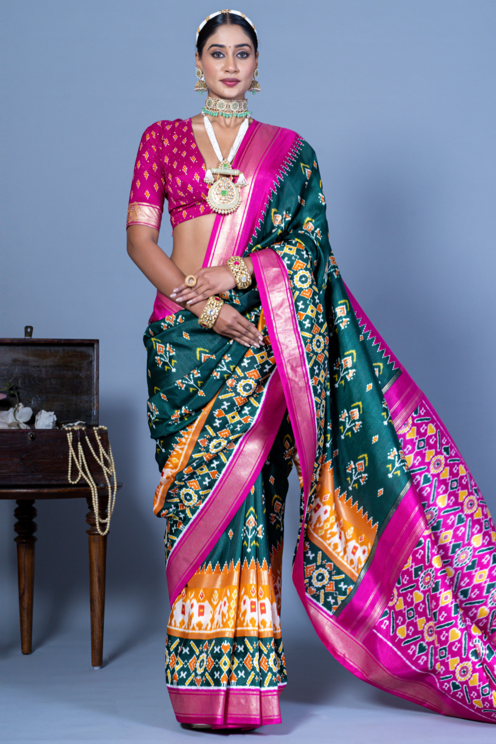 Pure Viscose Silk Saree with Luxury Print and Glory Finish