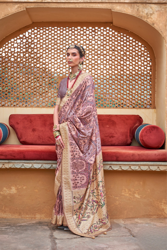 Graceful Digital Print Saree in Lightweight Viscose Silk