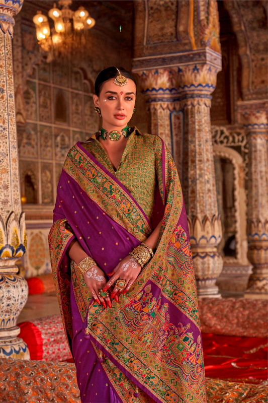 Soft Polyester Viscose Silk Saree with Hand Block Luxury Print - LaVante Fashion