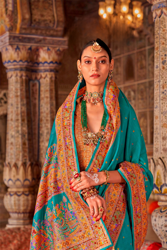 Soft Polyester Viscose Silk Saree with Hand Block Luxury Print - LaVante Fashion
