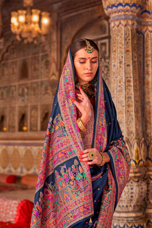 Soft Polyester Viscose Silk Saree with Hand Block Luxury Print - LaVante Fashion