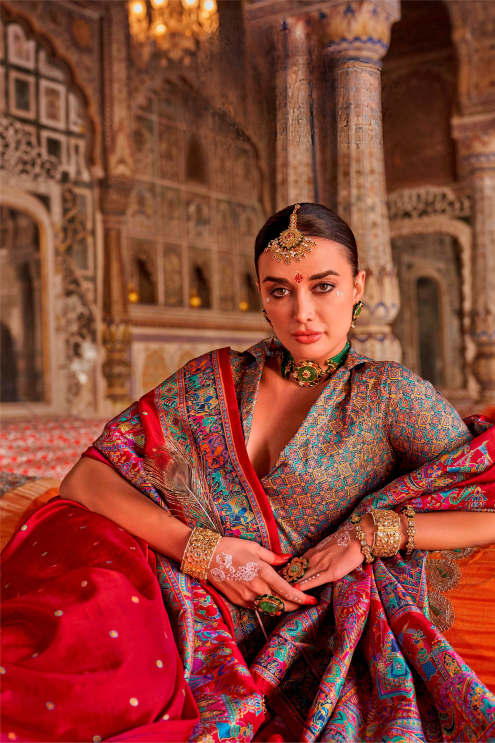 Soft Polyester Viscose Silk Saree with Hand Block Luxury Print - LaVante Fashion