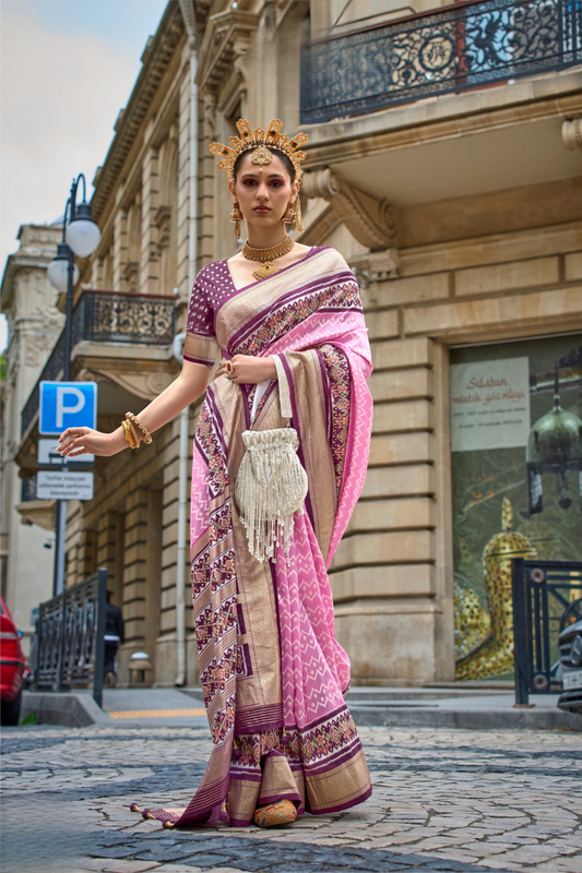 Premium Printed Saree in Polyester Viscose Silk with Shine