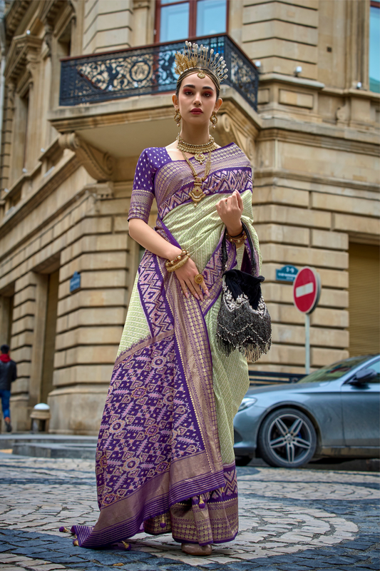 Premium Printed Saree in Polyester Viscose Silk with Shine