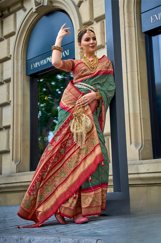 Premium Printed Saree in Polyester Viscose Silk with Shine