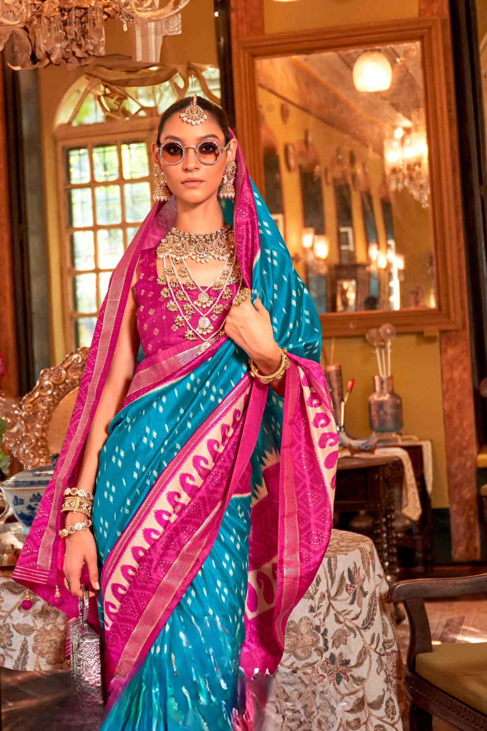 Pure Viscose Silk Saree with Silk Blend Designer Print