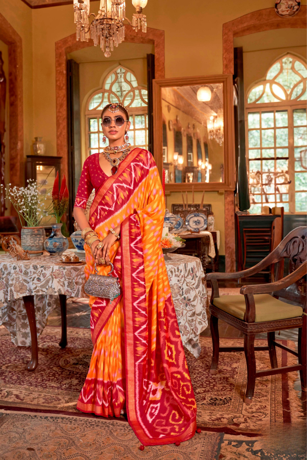 Pure Viscose Silk Saree with Silk Blend Designer Print